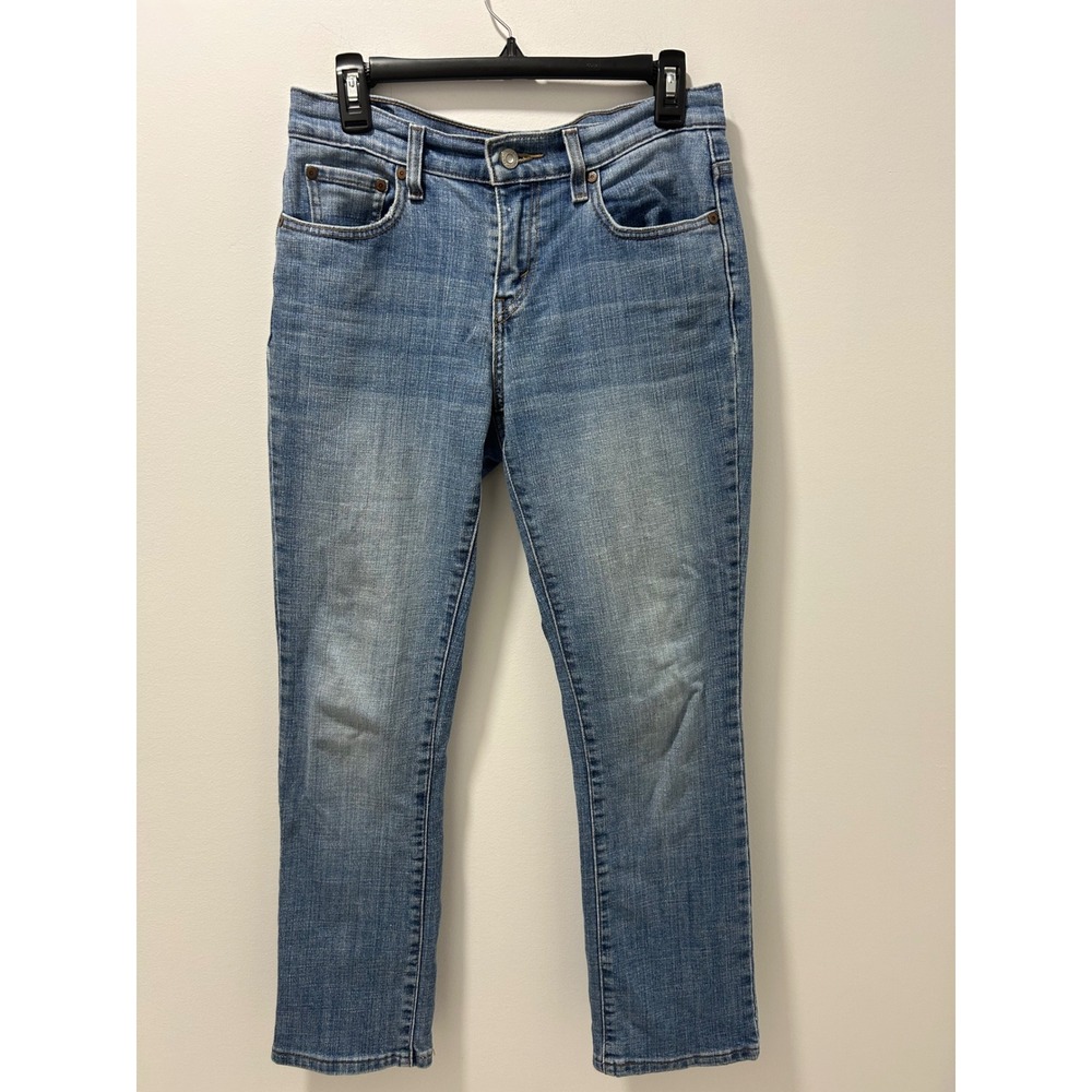 Levis 505 Straight Leg Jeans Womens 4 Short Medium Wash Blue Denim Stretch